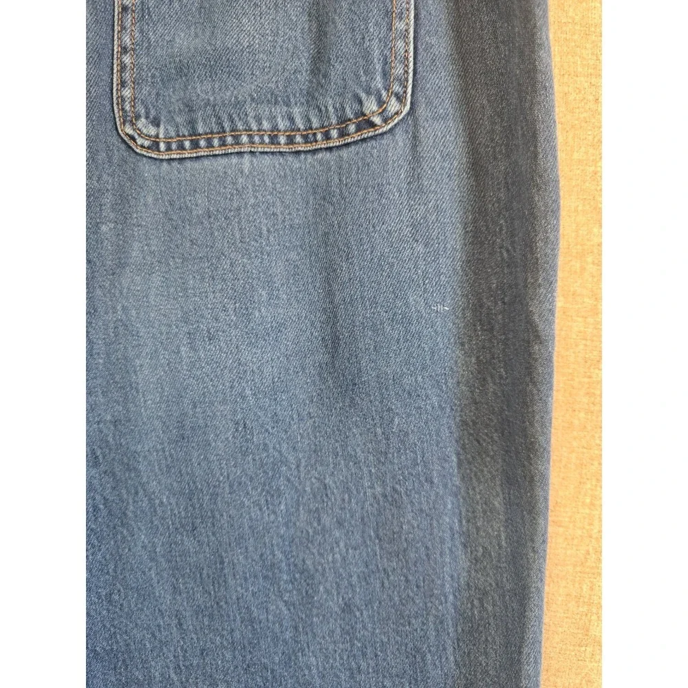 Talbots Summerweight Straight Leg Ankle Jean 14 Franklin Wash 100% Tencel Blue